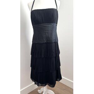 NWT Tadashi Little Black Dress -Cocktail Dress-Elegant Black Pleated Midi Dress